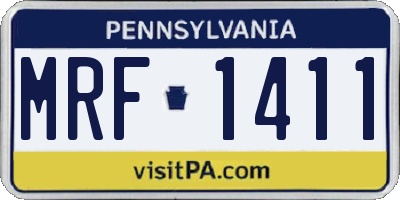 PA license plate MRF1411