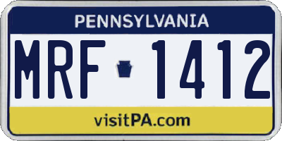 PA license plate MRF1412