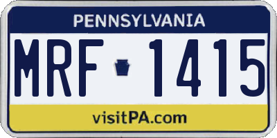 PA license plate MRF1415