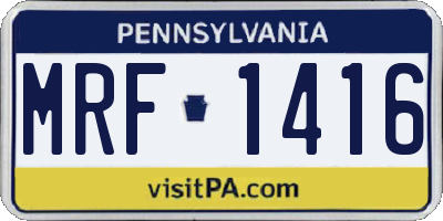 PA license plate MRF1416