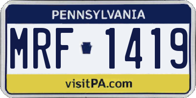 PA license plate MRF1419