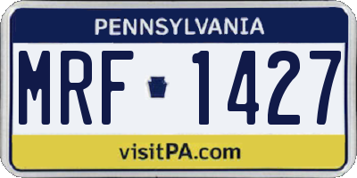 PA license plate MRF1427