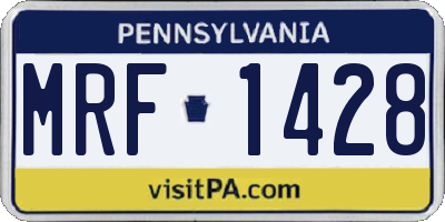 PA license plate MRF1428