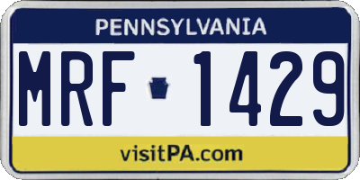 PA license plate MRF1429