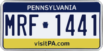 PA license plate MRF1441