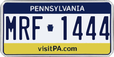 PA license plate MRF1444
