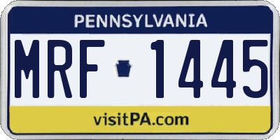 PA license plate MRF1445