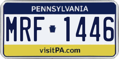 PA license plate MRF1446