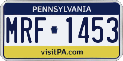 PA license plate MRF1453