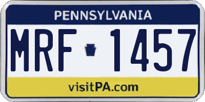 PA license plate MRF1457