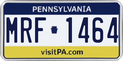 PA license plate MRF1464