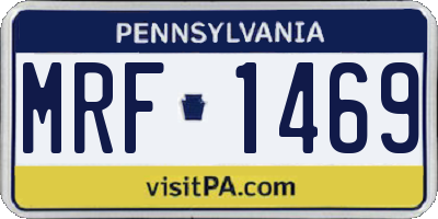 PA license plate MRF1469