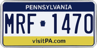 PA license plate MRF1470