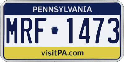 PA license plate MRF1473