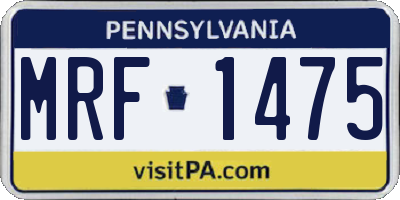 PA license plate MRF1475