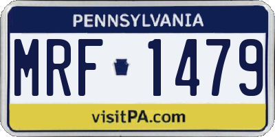PA license plate MRF1479