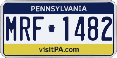 PA license plate MRF1482