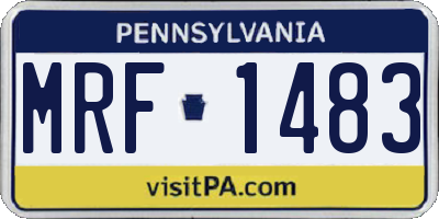 PA license plate MRF1483