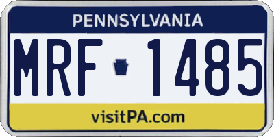 PA license plate MRF1485
