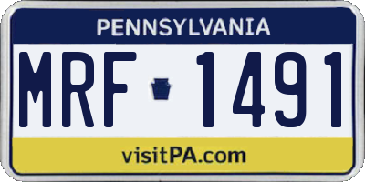PA license plate MRF1491