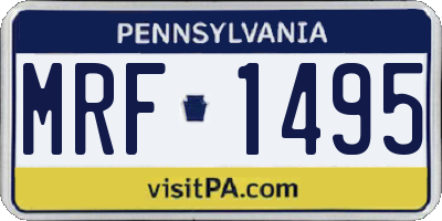 PA license plate MRF1495