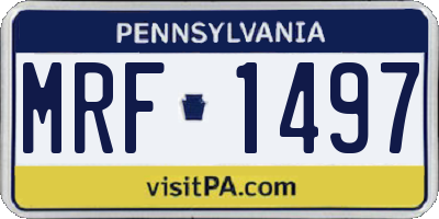 PA license plate MRF1497