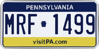 PA license plate MRF1499