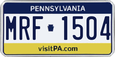 PA license plate MRF1504