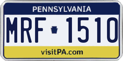 PA license plate MRF1510