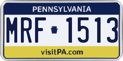 PA license plate MRF1513