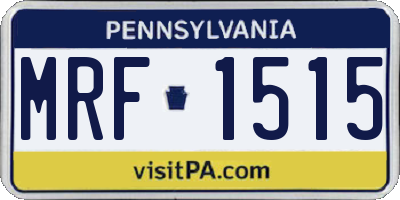 PA license plate MRF1515