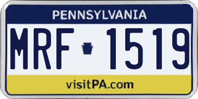 PA license plate MRF1519