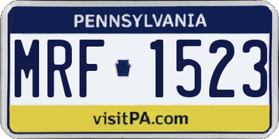 PA license plate MRF1523