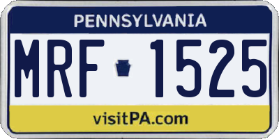 PA license plate MRF1525