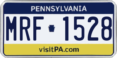PA license plate MRF1528