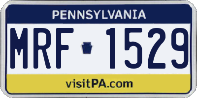 PA license plate MRF1529