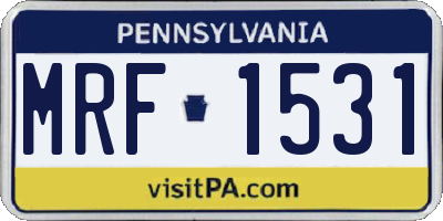PA license plate MRF1531
