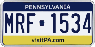 PA license plate MRF1534