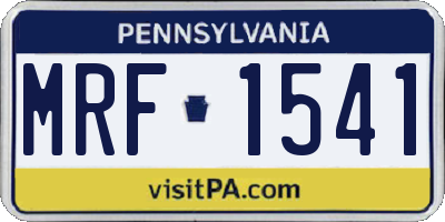 PA license plate MRF1541