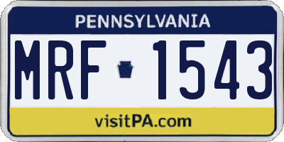 PA license plate MRF1543