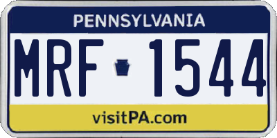 PA license plate MRF1544