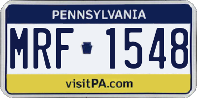 PA license plate MRF1548