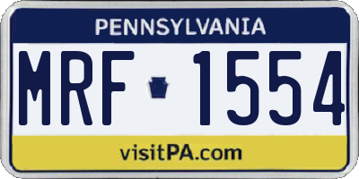 PA license plate MRF1554