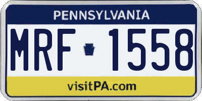 PA license plate MRF1558