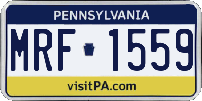 PA license plate MRF1559