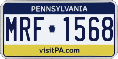 PA license plate MRF1568