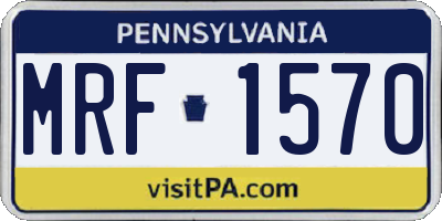 PA license plate MRF1570