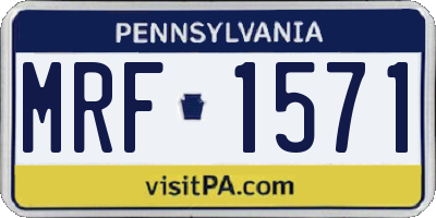 PA license plate MRF1571