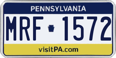 PA license plate MRF1572