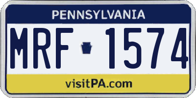 PA license plate MRF1574